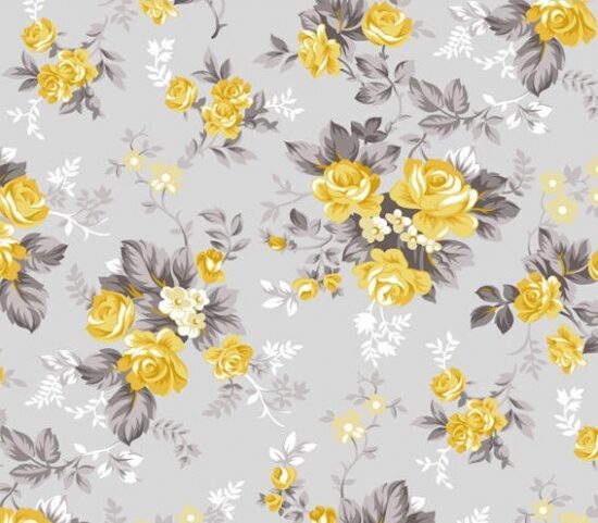 Tricoline Floral Iris Amarelo Cor 17