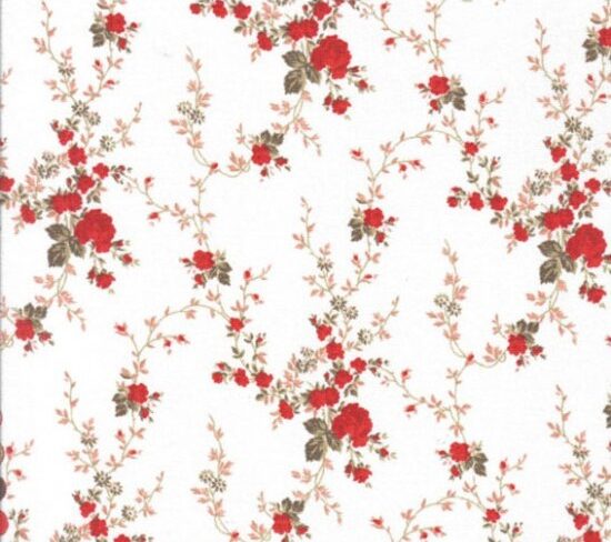 Tricoline Floral Sarah Vermelho Cor 55