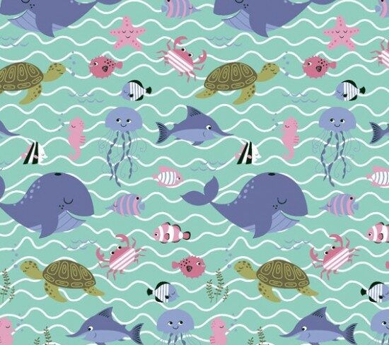 TRICOLINE FUNDO DO MAR BALEIA VERDE TIFFANY COR 02