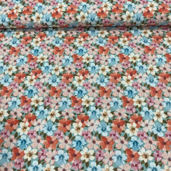 Tricoline Digital Floral Médio Colorido