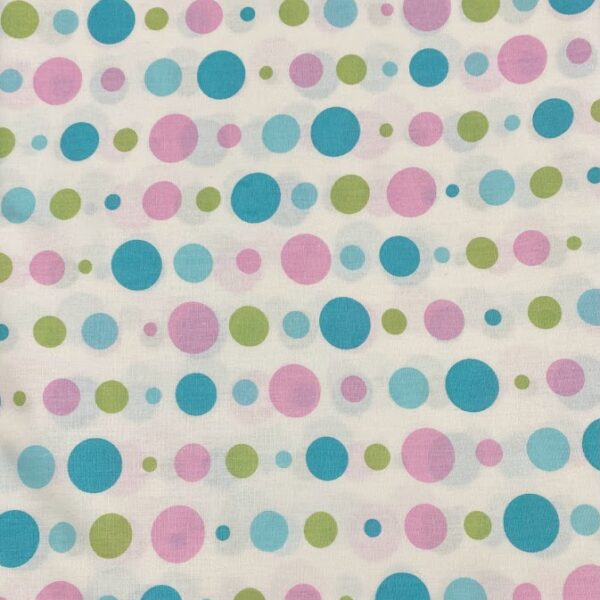Tricoline Bolas Azul Tiffany-Rosa-Verde Cor 05