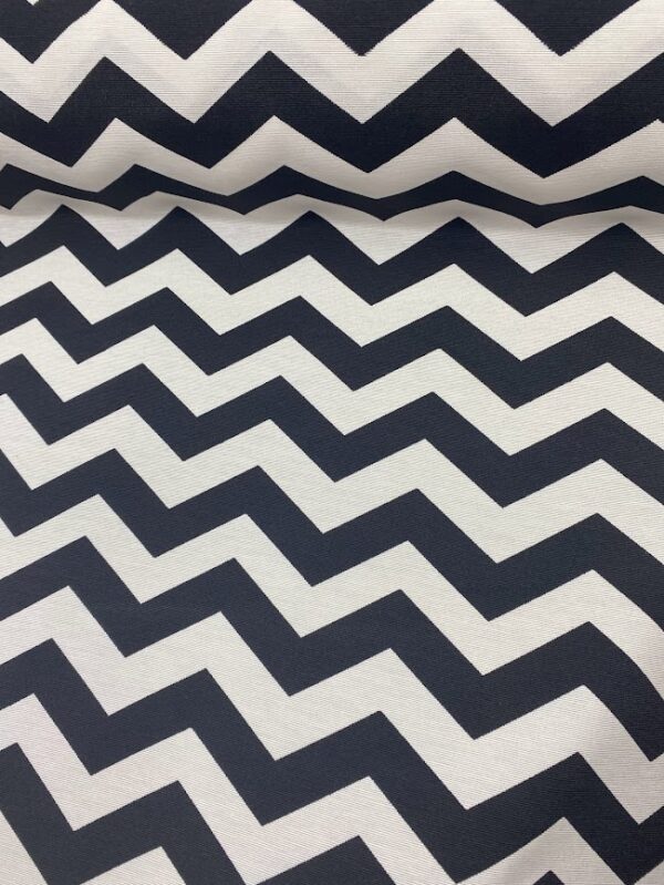 Tecido Semi Impermeável Belize Chevron Preto 5207 Cor H