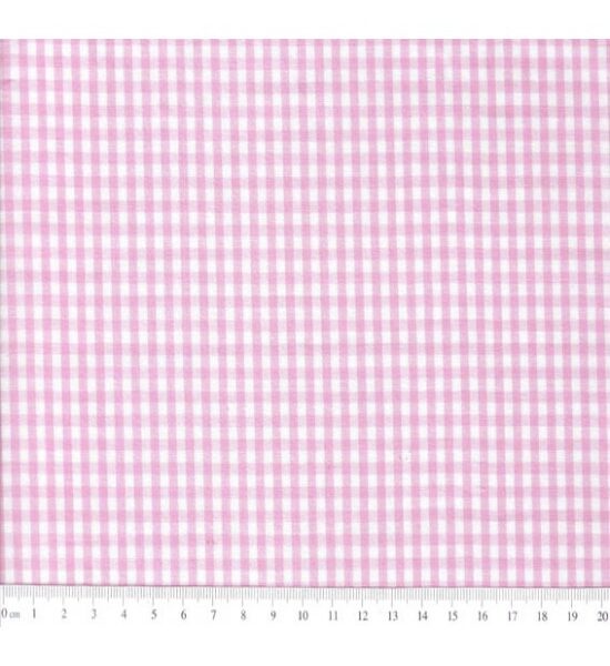 Tricoline Xadrez Médio 8Xm Fio Tinto Rosa Cor 1128