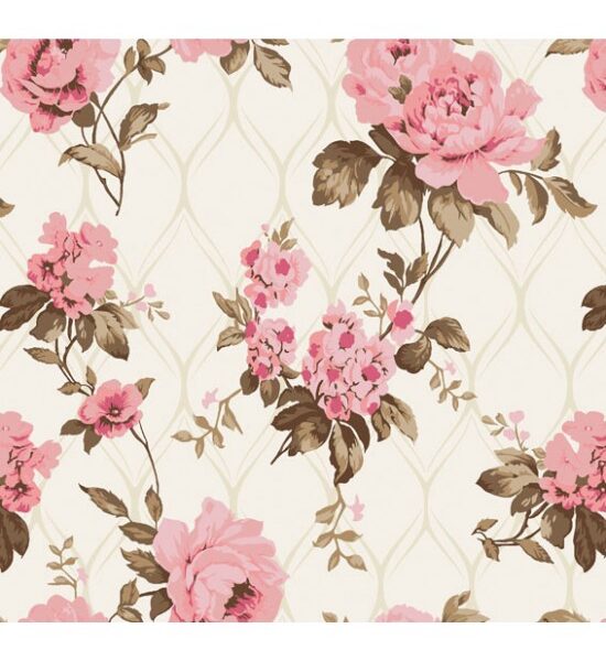 Tricoline Floral Rosa Imperial Vermelho Cor 02