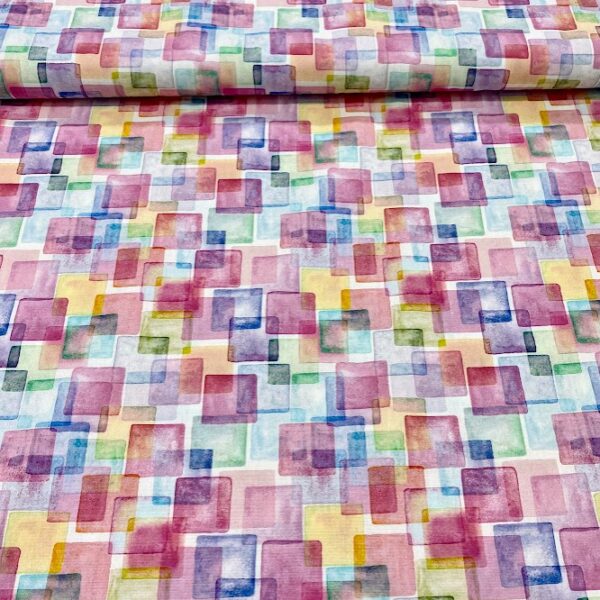 Tricoline Digital Geométrico Rosa 6122 D cor A