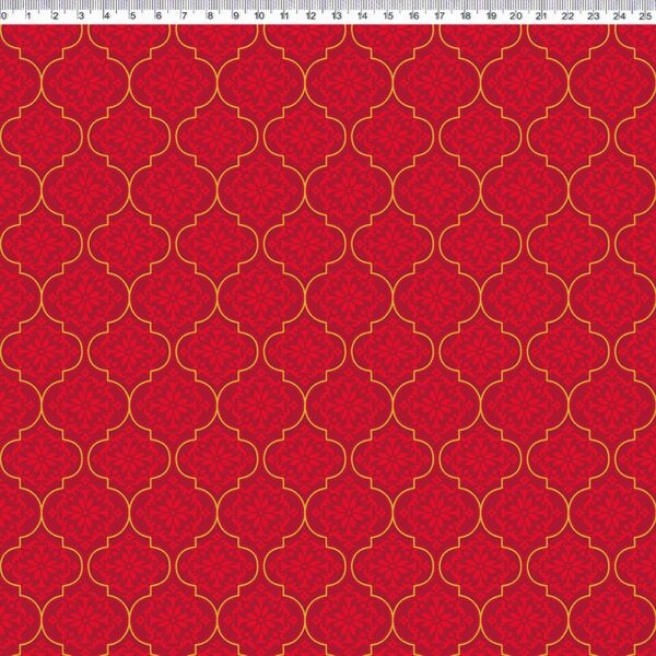 Tricoline Marroquino Vermelho Natalino Ch128C02