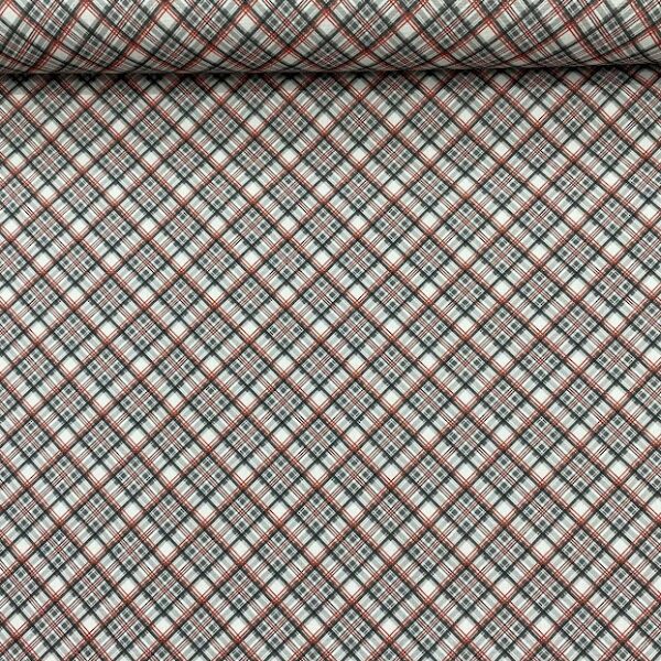 Tricoline Digital Xadrez Enviesado Duplo Vermelho E Preto 5738 D - Cor B