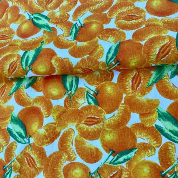 Tricoline Estampado Tangerinha Cor 01