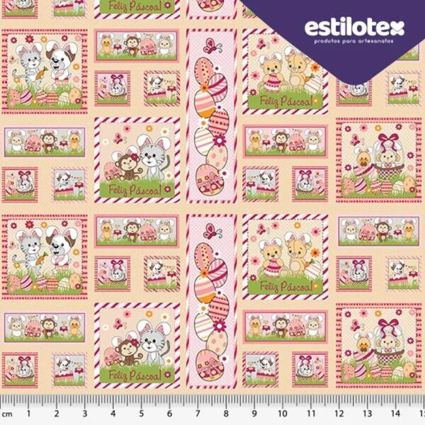 Tricoline Decoupage/Patchwork "Quero Ser Coelho" O Quadros - Páscoa - Image 2