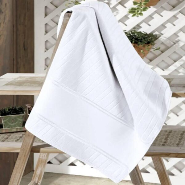 Toalha Rosto Velour Artesanalle Liso Branco 50Cm X 80Cm