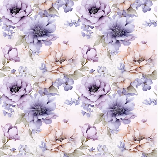 Tricoline Digital 3D Devaneio Floral Lilas 1