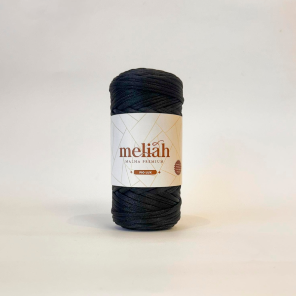 Fio de Malha Premium Meliah 28mm - Fio Lux Cor: Preto Metalico