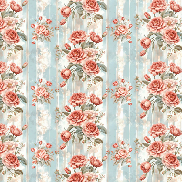 Tricoline Digital Colecão Jardim De Rosas - Floral Camelias e Tulipas C/ Textura