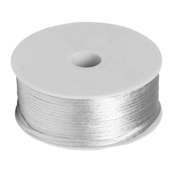 Cordão de Cetim Rabo de Rato 2mm 50Mt Cor 24 Branco