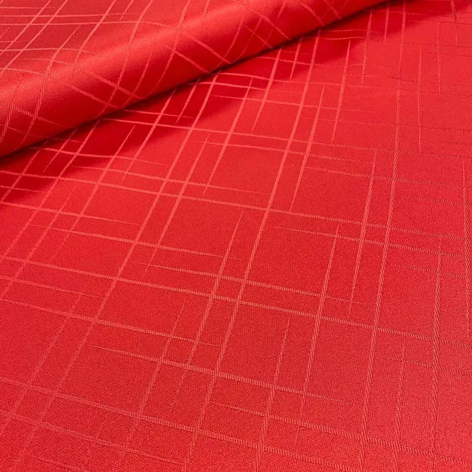 Tecido Jacquard para Mesa Liso Vermelho Requinte II