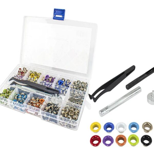 Kit Aplicador De Ilhós e Vazador + 400 Ilhós Coloridos