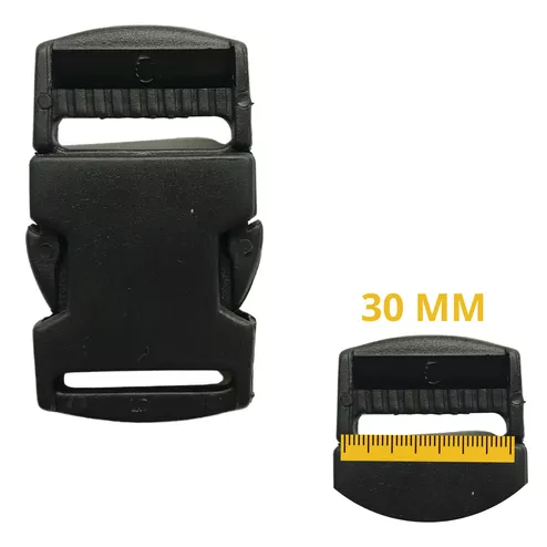 Fecho de Alça Mochila Engate Rápido Retangular Preto 30mm