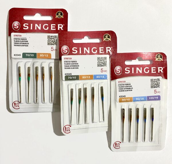 Agulha de Máquina Singer Caseira Ponta Bola #2045 Pct C/ 05 un Sortidos