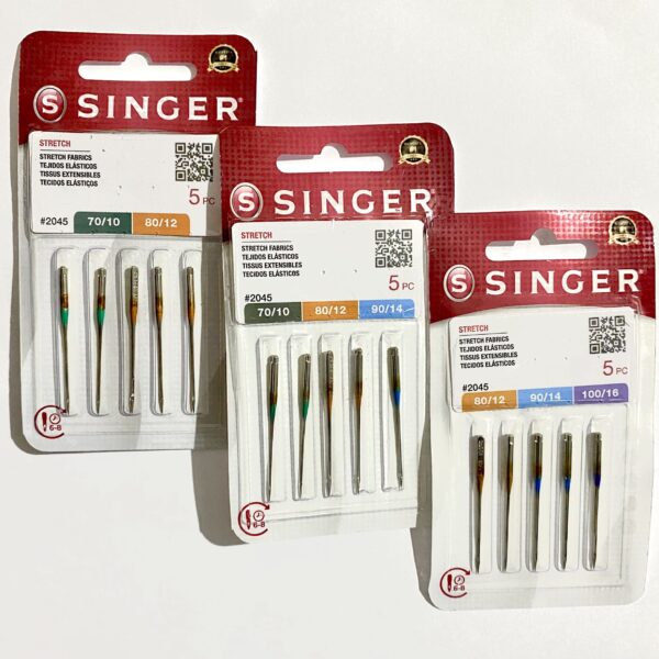 Agulha de Máquina Singer Caseira Ponta Bola #2045 Pct C/ 05 un Sortidos