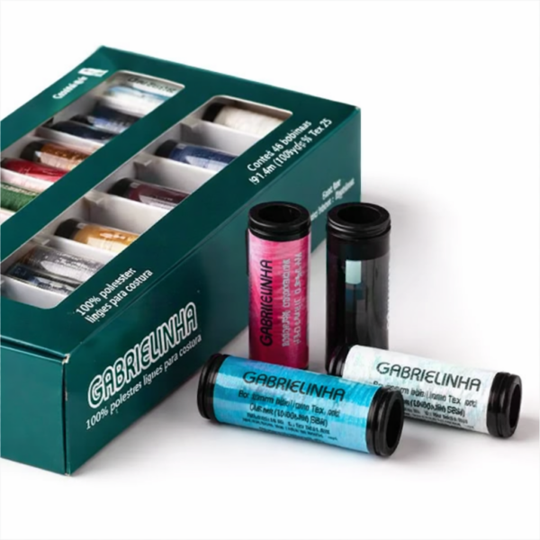Linha de Costura Manual e M&aacute;quina Gabrielinha Kit Sortido 48 Unidades 100% Poli&eacute;ster