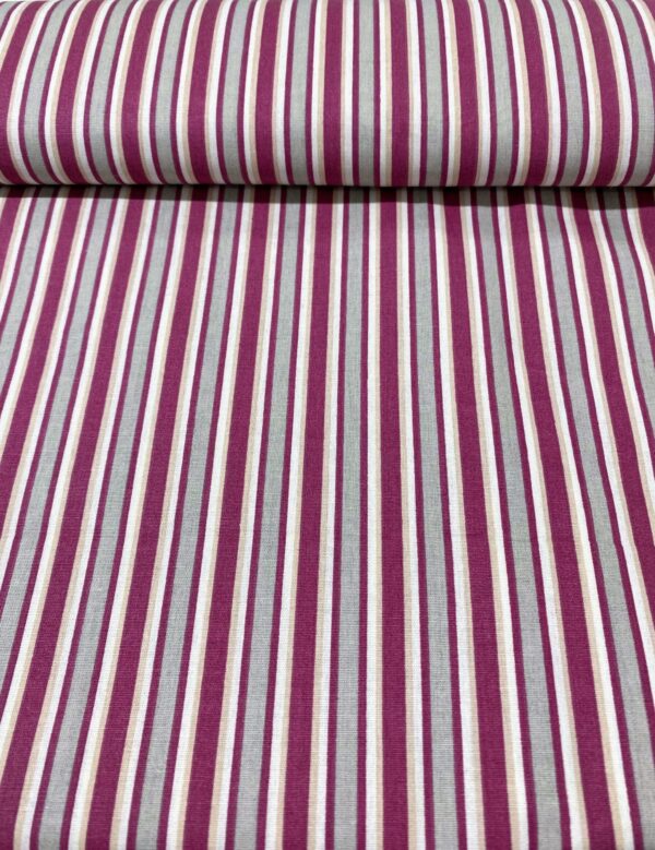 Tricoline Listrado Toscana Cinza Vintage C/Rosê Cor 04