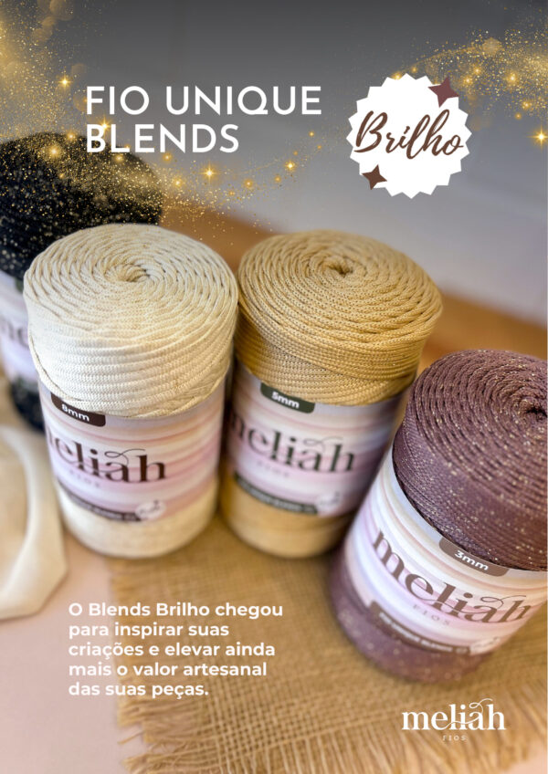 Fio de Poli&eacute;ster Unique Blends Brilho Meliah 5mm