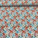 Floral Pequeno Primavera Rosa Fundo Azul