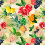 Frutas Com Romã Peripan Digital Cor E095