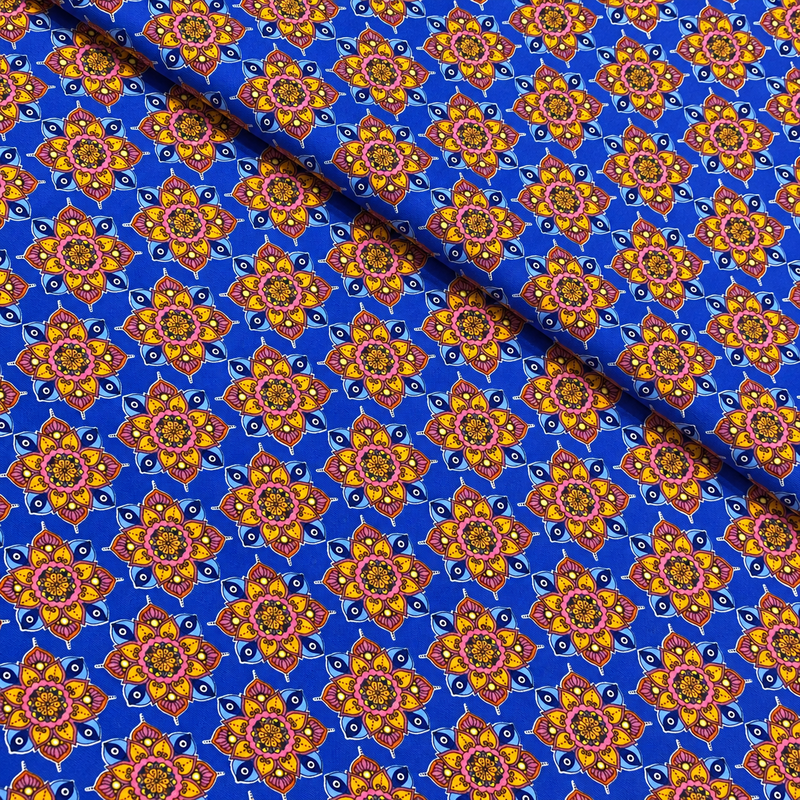 Tricoline Mandala Azul Cor 02