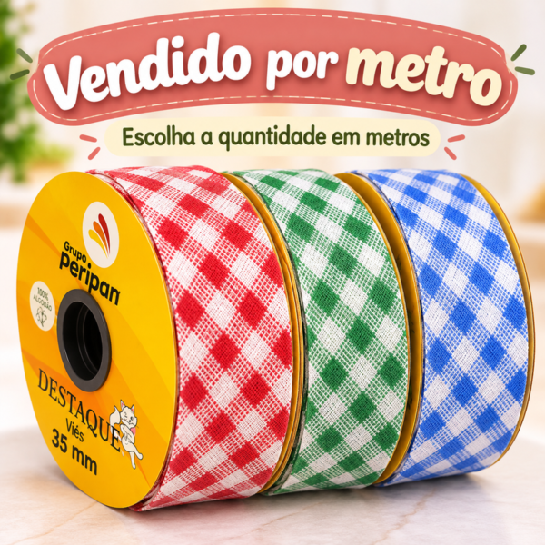Viés Destaque Xadrez Grande 35MT - Por metro